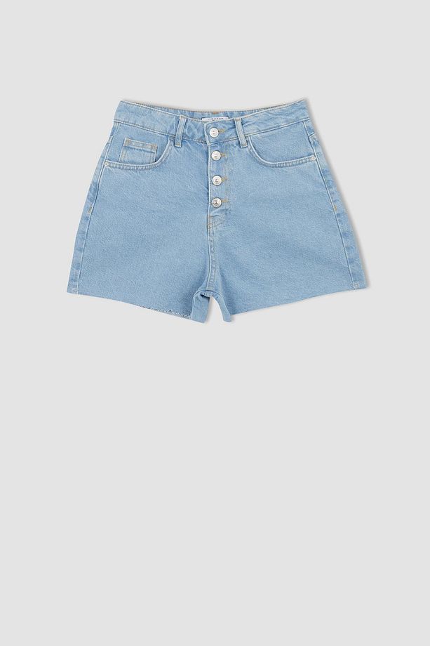 Mom Fit Yüksek Bel Jean %100 Pamuk Şort Y0224az22sm - 7