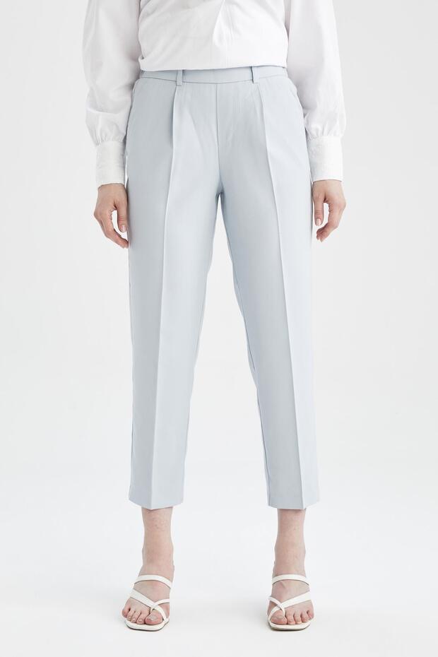 بنطال فيسكوز أساسي بقصة عادية Y5447az22sm - 4