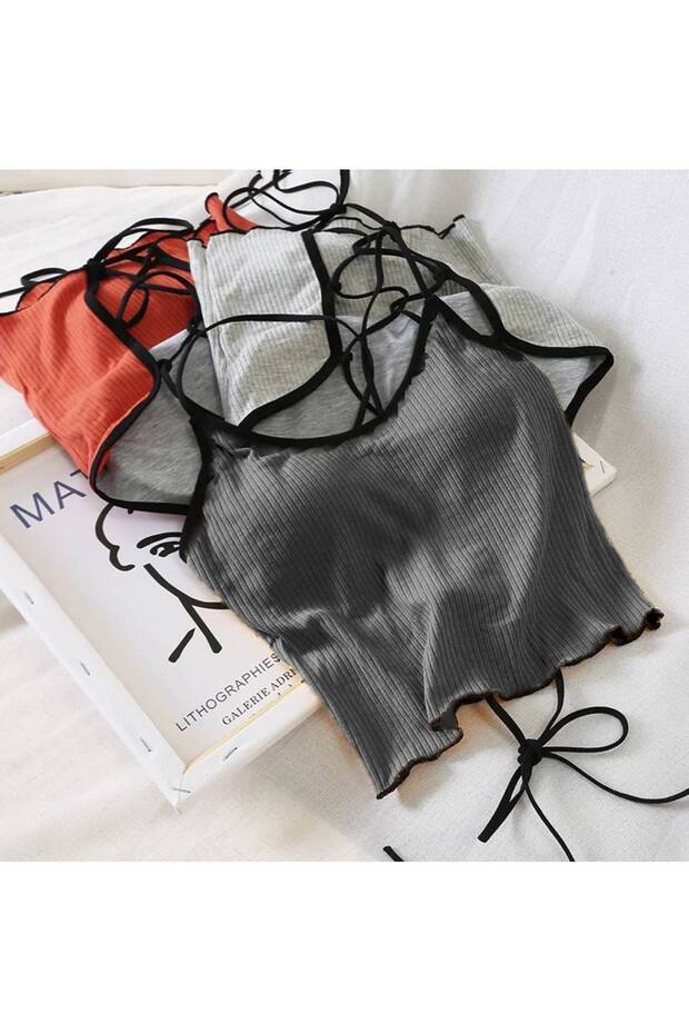 Cotton Supported Crop Gloped Strappy Crop Bustier Backless Bustier