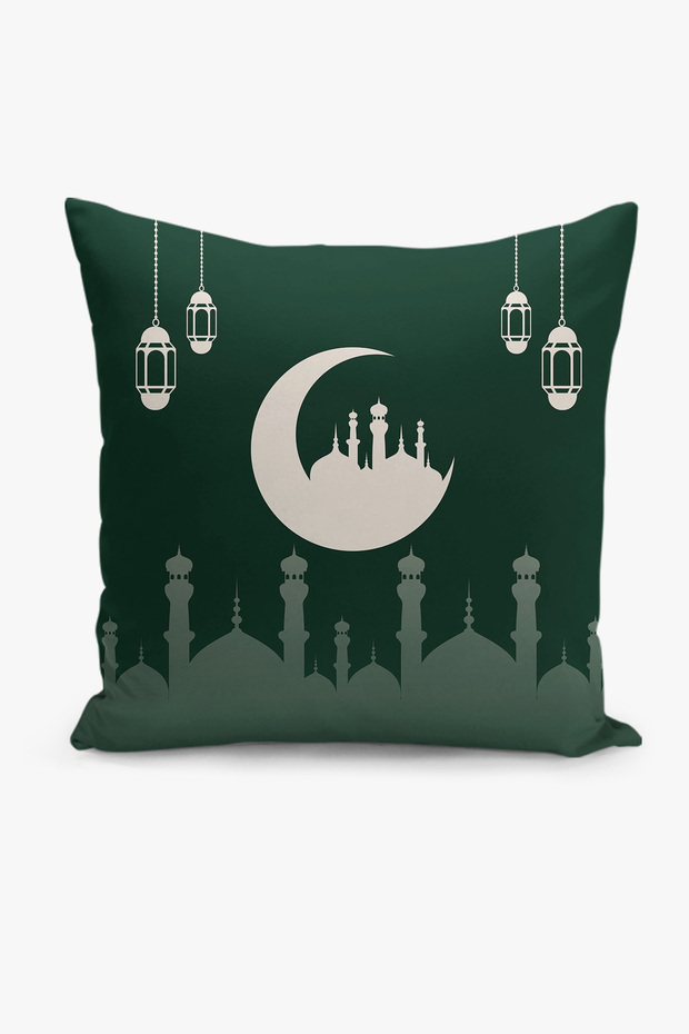 غطاء وسادة مطبوع رقميًا على الوجهين بنمط رمضان - رمضان
