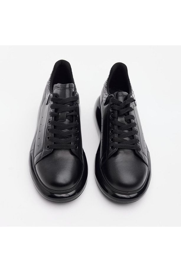 Yüksek Taban Hakiki Deri Erkek Sneaker - 3