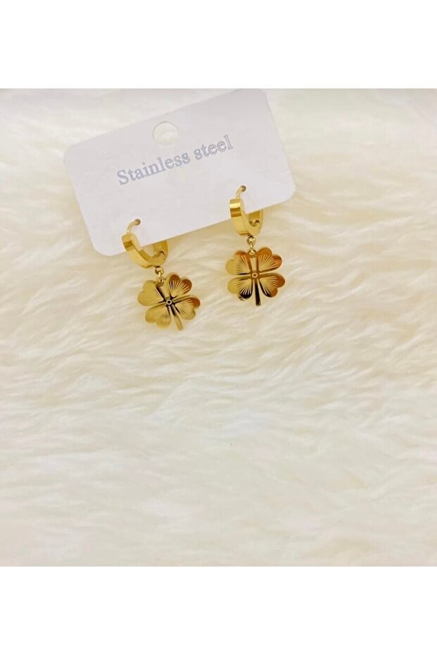 Küçük Boy Yonca Model Küpe - 2