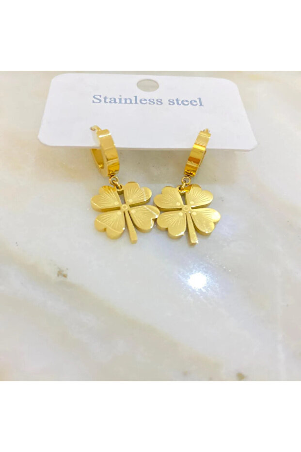 Küçük Boy Yonca Model Küpe - 3