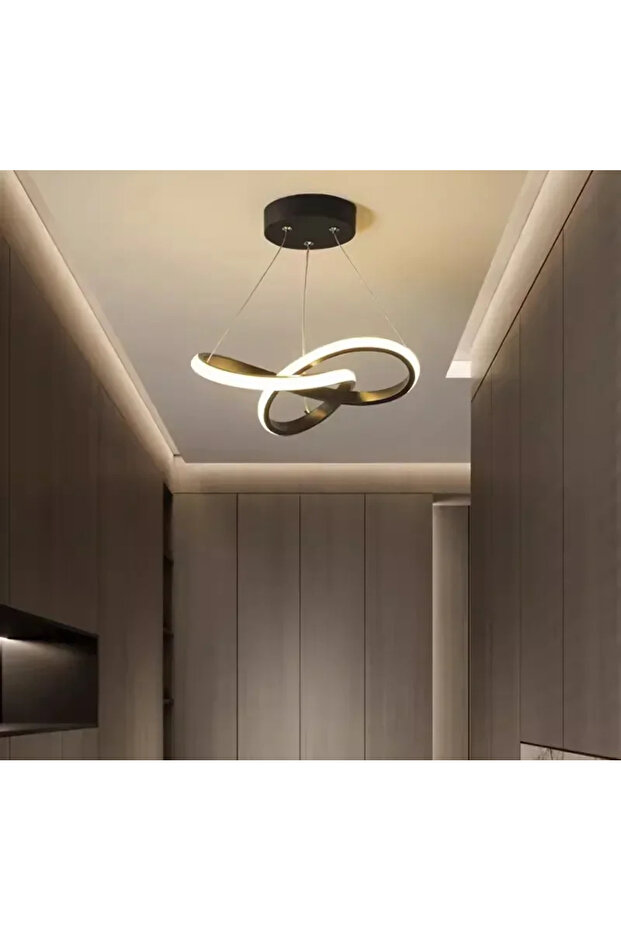 Modern Avize Bumerang Led Avize Siyah - 3