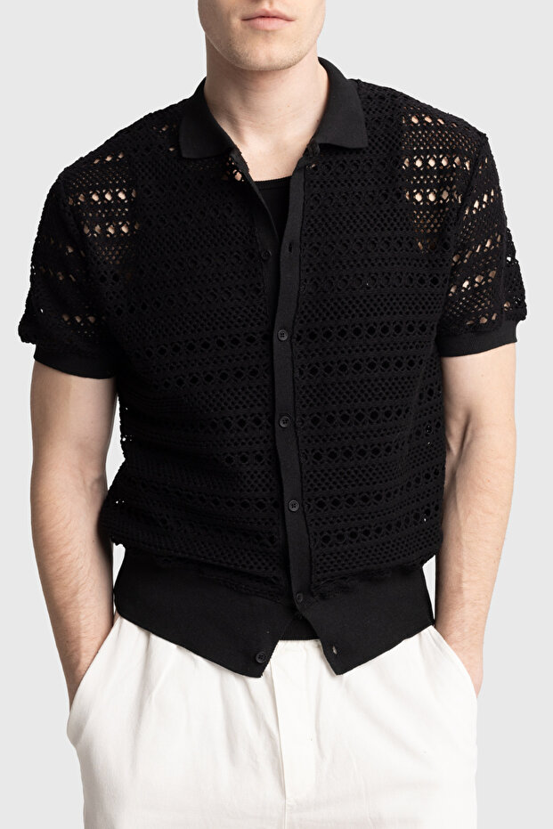 ÖRGÜLÜ TRIKO GÖMLEK - 2