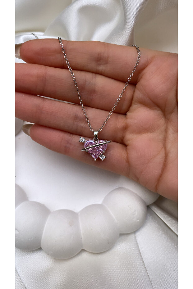 Kalp Model Çelik Şık Kolye - 2