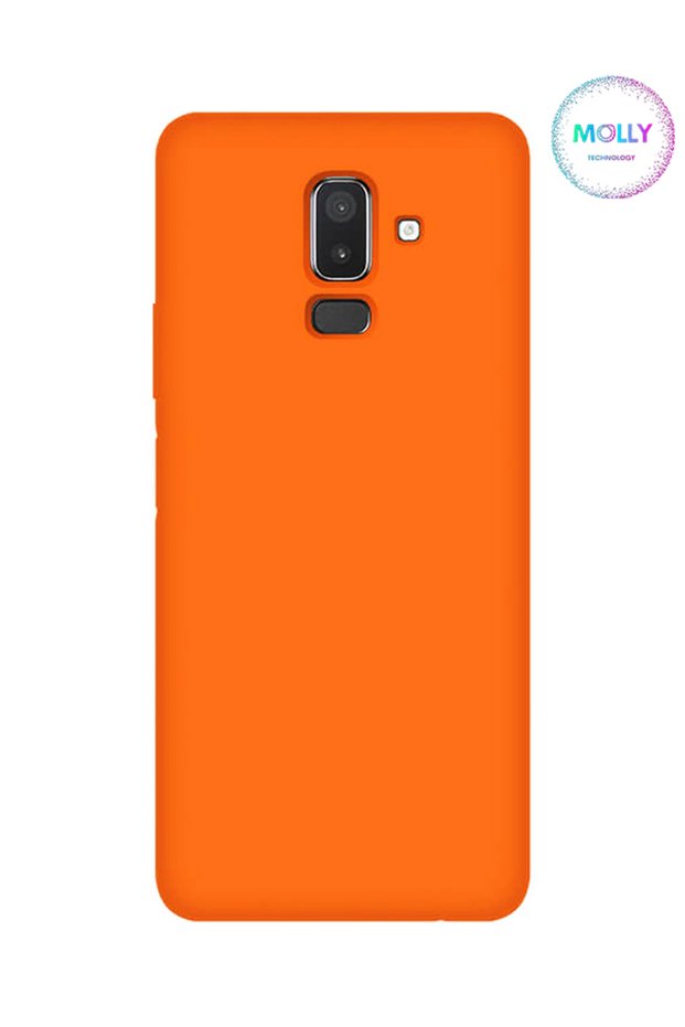 Velvet Silicone Case with Orange Liquid Inside for Samsung Galaxy A6 Plus