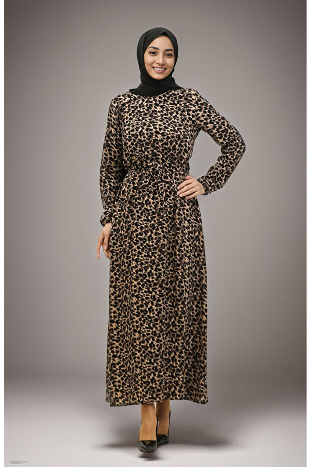 فستان فيسكوز بنقشة الفهد - 2