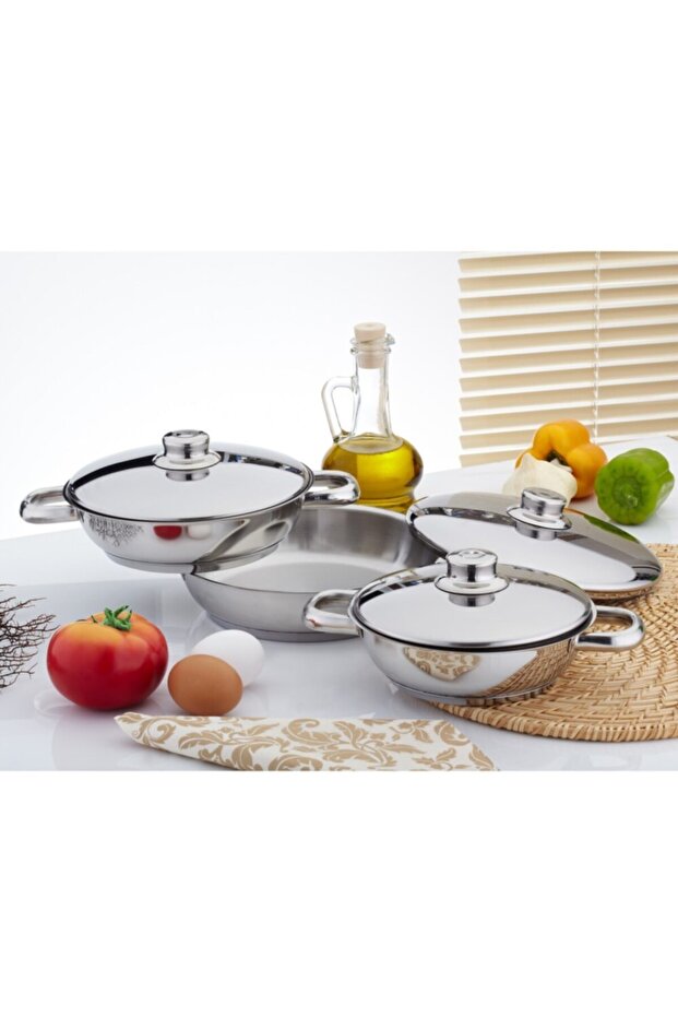 Omlet Set 6 Parça (çelik Kapaklı) - 1