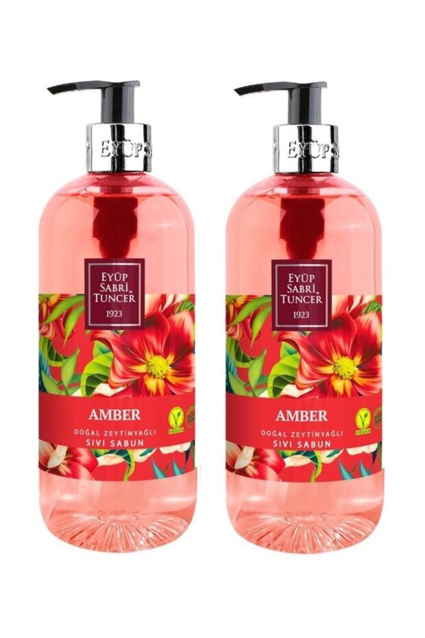 2 Pieces Amber Natural Olive Oil Liquid Soap 500 ml