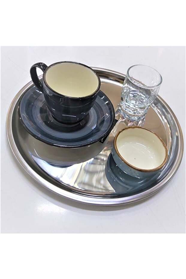 Çelik Kahve Sunum Tabağı - 1