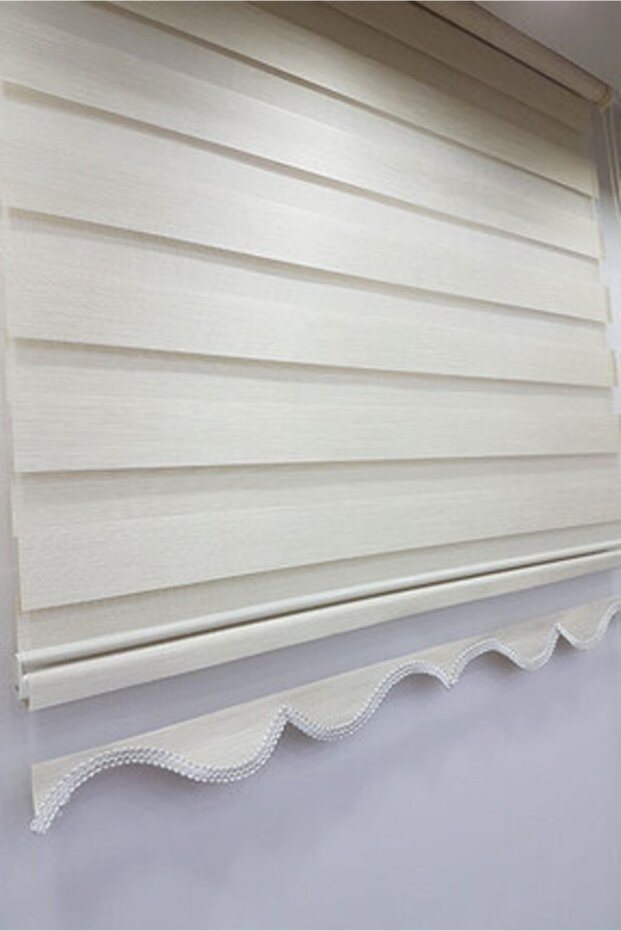 RÜYAPER Beyaz Bambu Zebra Perde - 1