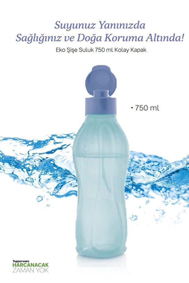 Eko Şişe Suluk 750ml Mavi Akıllı Kapak - 1