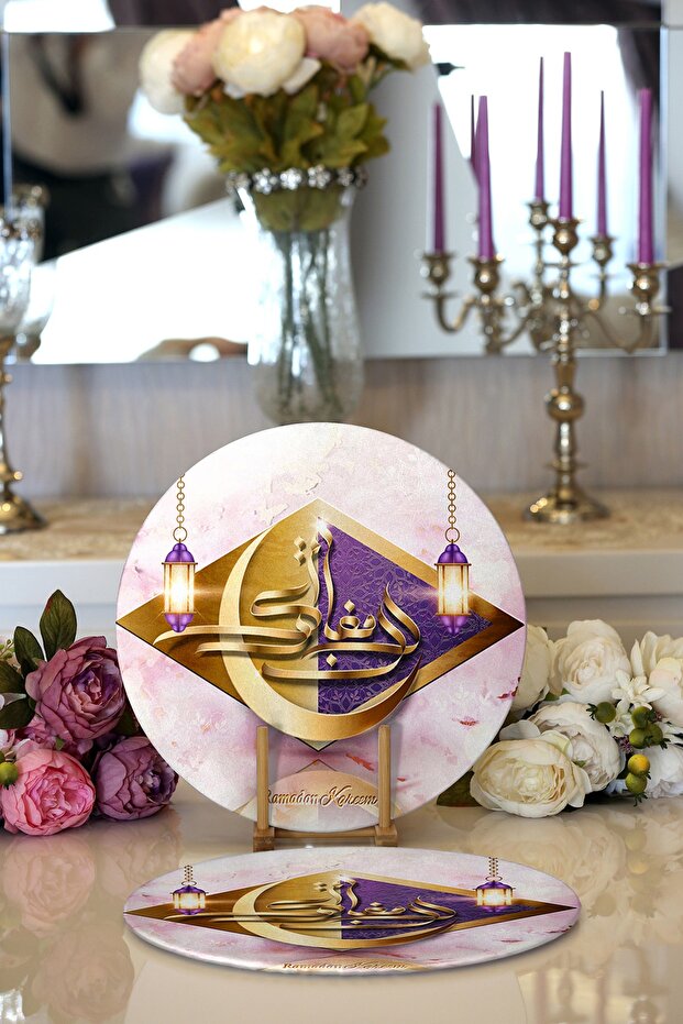 عبوة مكونة من قطعتين من الزخارف الدينية بتصميم خاص ومطبوعة رقميًا وقاعدة مستديرة حديثة