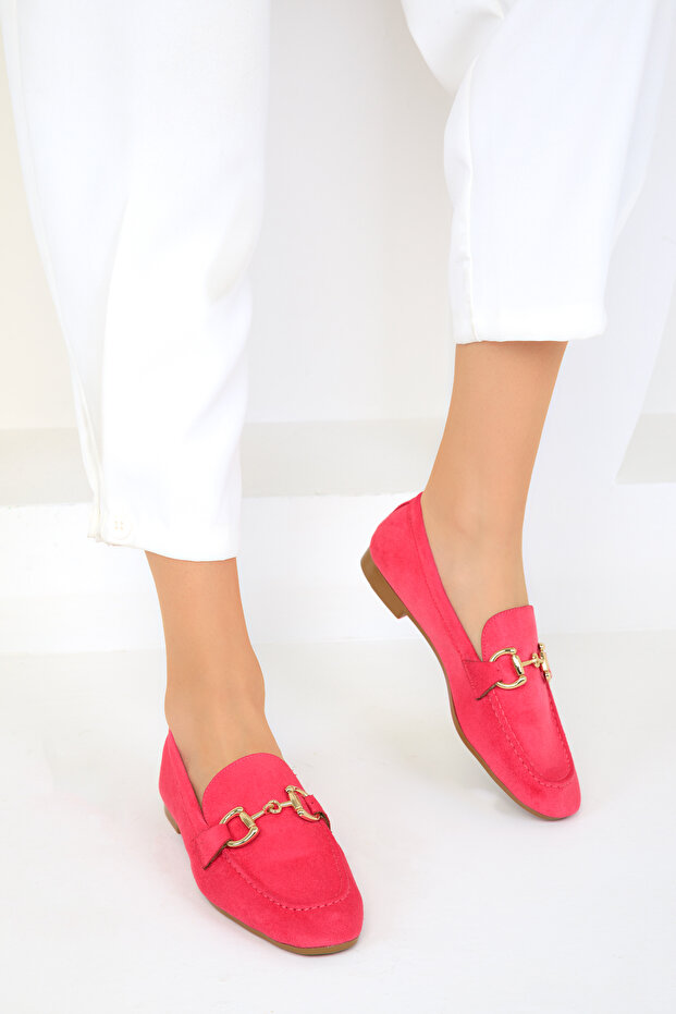 Fukszia velúr női balerinák 18930 - 5