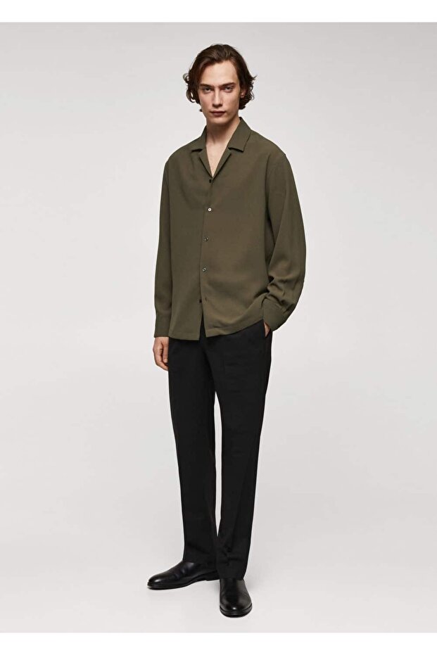 Dökümlü Bowling Yakalı Gömlek - 2