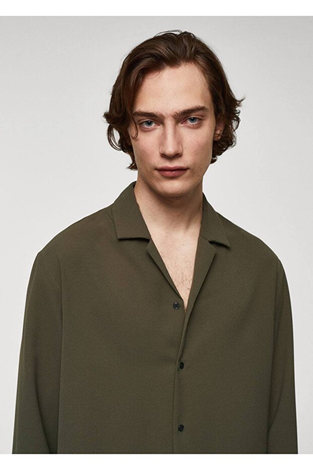 Dökümlü Bowling Yakalı Gömlek - 7