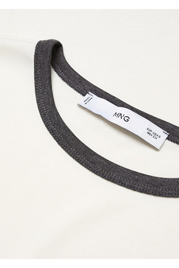 Kontrast Biyeli Tişört - 6