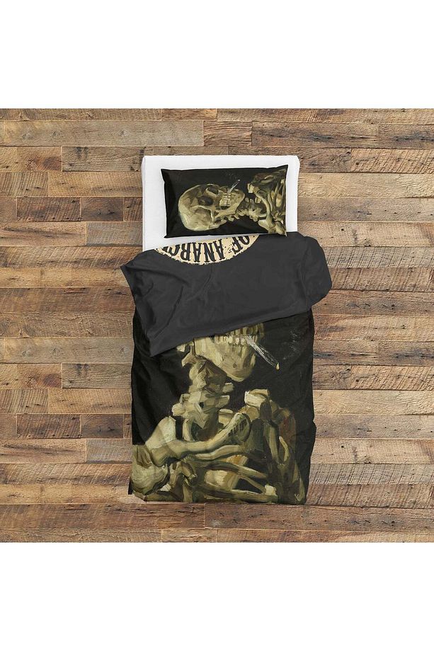 Sons Of Anarchy & Skull Of A Skeleton With Burning Cigarette Nevresim Takımı 160 Cm X 220 Cm - 3