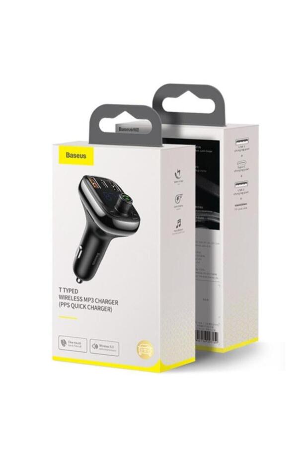 T Typed S-13 Bluetooth Fm Transmitter 36w Qc 4.0 Dual Usb & Type-c Araç 
Şarj Cihazı Siyah AD-30918 - 4