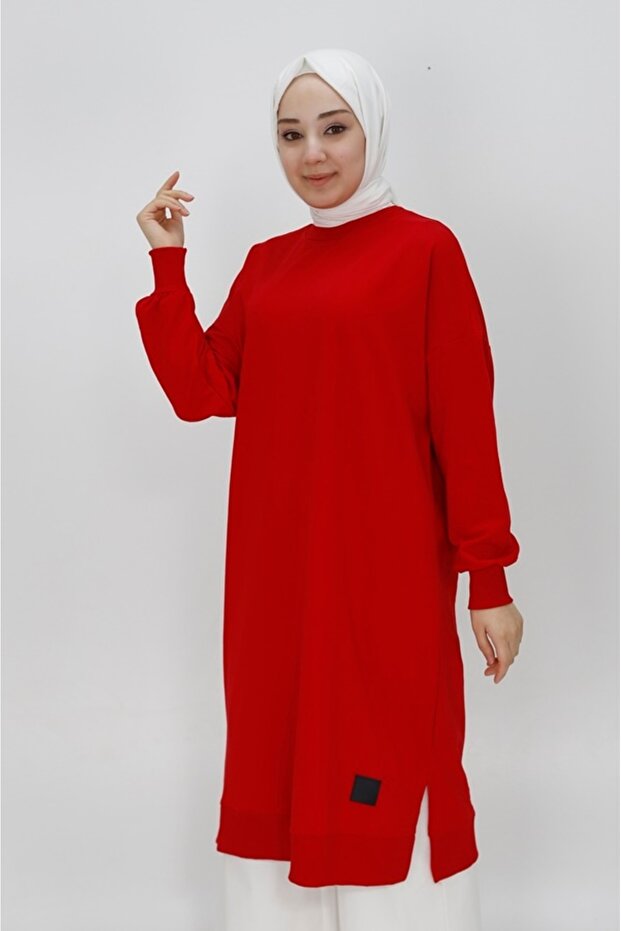 2 İp Kumaş Uzun Boy Basic Sweatshirt - 2