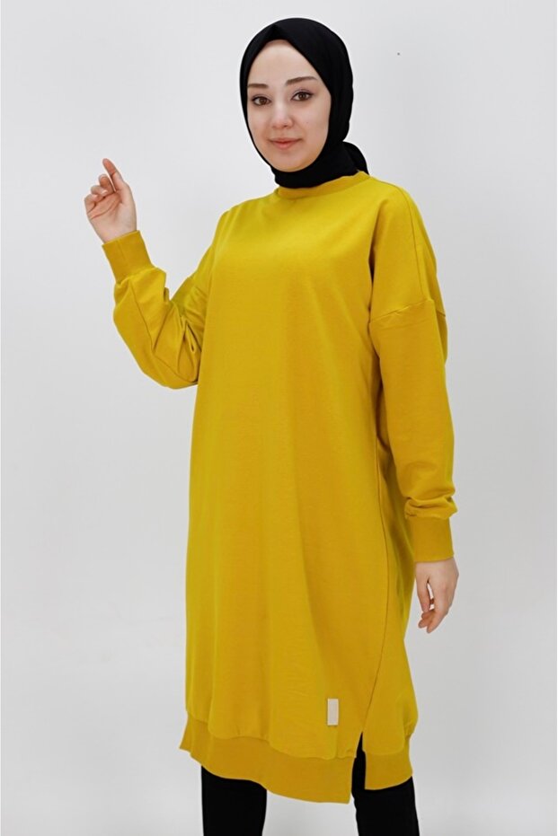 2 İp Kumaş Uzun Boy Basic Sweatshirt - 2