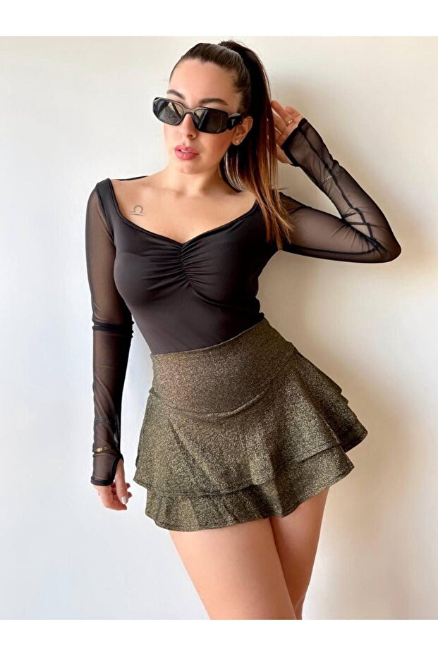 Women's Diver Fabric Mini Shorts Skirt (Coloured)