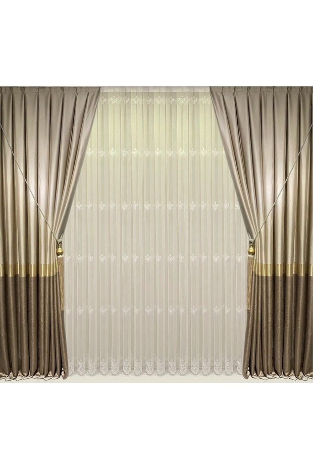Luxury Sprinkled Tulle, Embroidered, Patterned Embroidered Tulle, Living Room Tulle, SIK PİLE