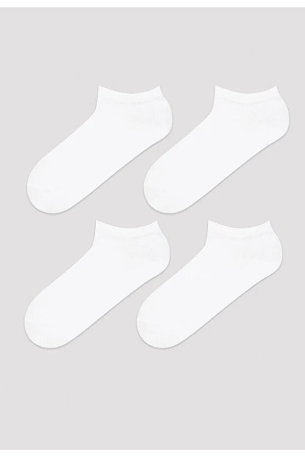 Basic 4 lü Beyaz Patik Çorap - 2