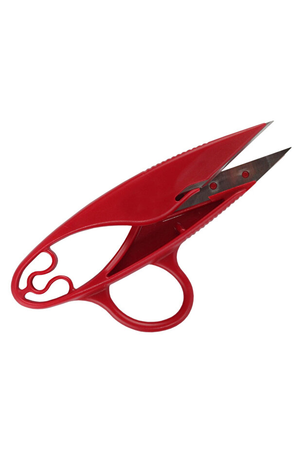 مقص تنظيف الخيوط باللون الأحمر - 1