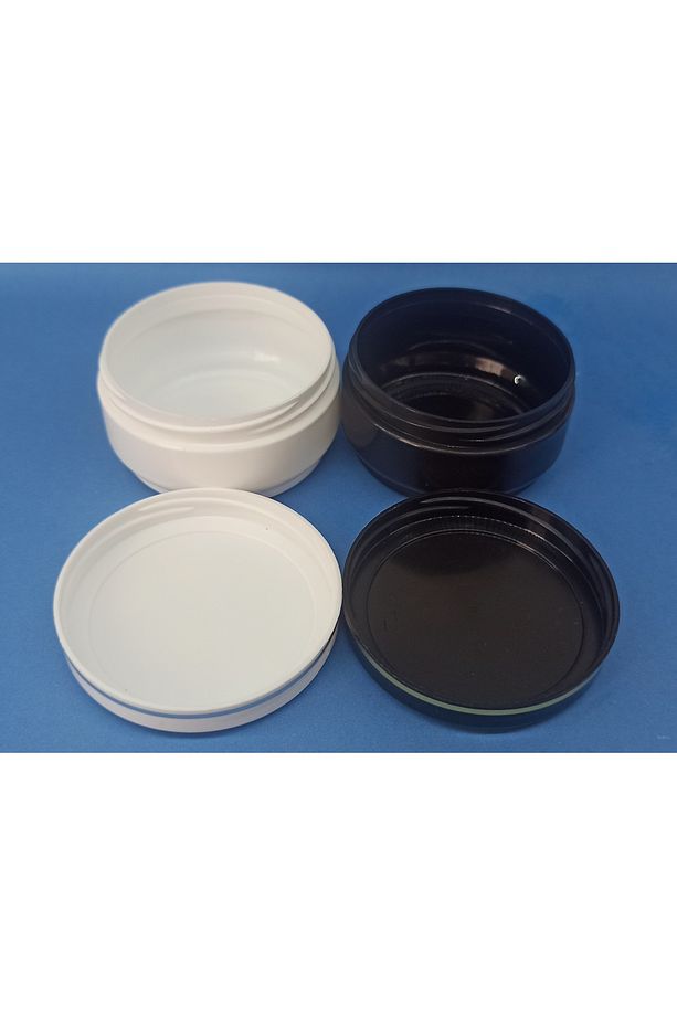 50 Ml şeritli Boş Pomat-krem-kozmetik-Seyahat Kutusu 1siyah+1beyaz 50 cc plastik krem kutusu 2 Adet - 2