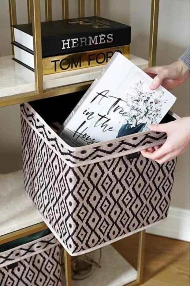 2 Adet Dolap Raf Organizer, Saklama Kutusu, Çamaşır Oyuncak Düzenleyici 30x30x30 Cm 2’li Set - 4