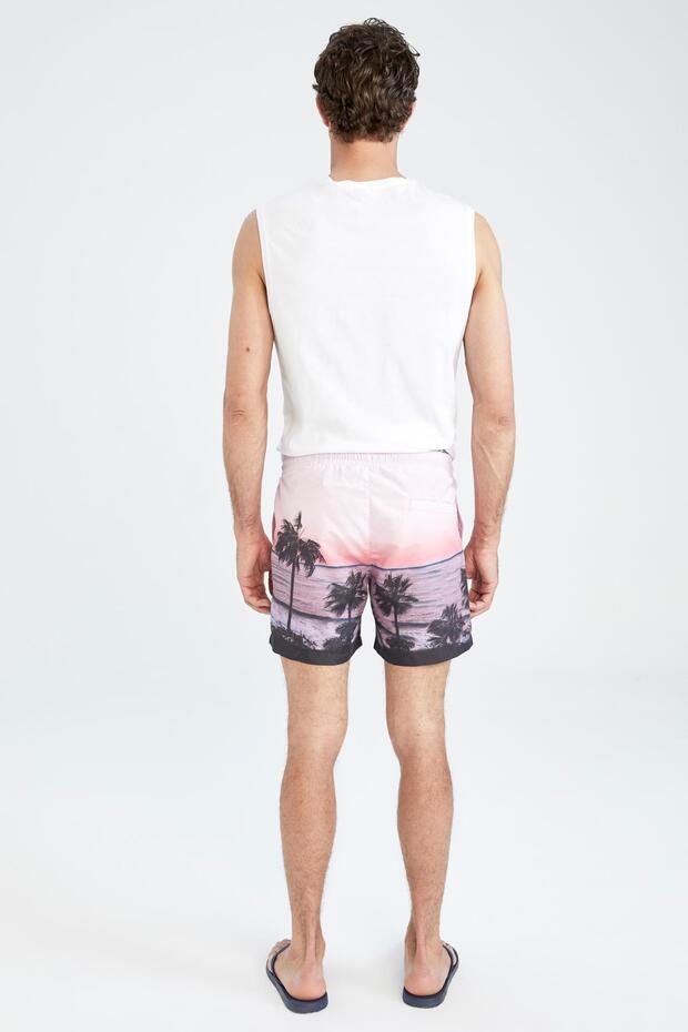 Kısa Boy Baskılı Deniz Şortu W9786az22hs - 5