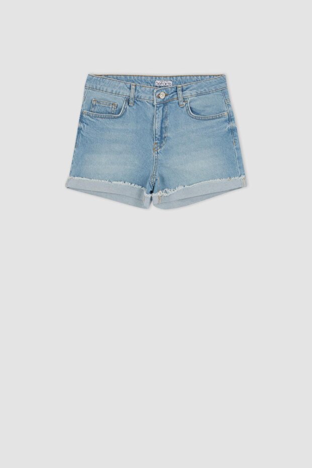 Normal Bel Katlamalı Paça Jean Şort X3508az22sm - 6
