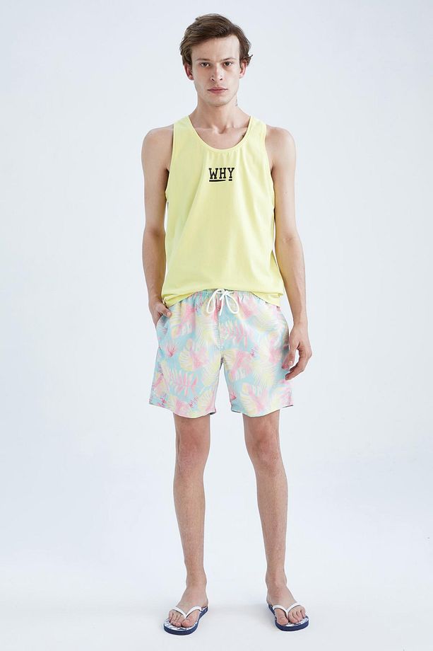 Regular Fit Kısa Boy Desenli Deniz Şortu W9770az22hs - 2