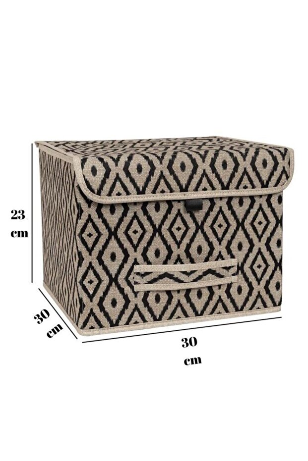 2 Adet Çok Amaçlı Kapaklı Kutu, Dolap Raf Düzenleyici, Dekoratif Saklama Kutusu 2’li Set - 6