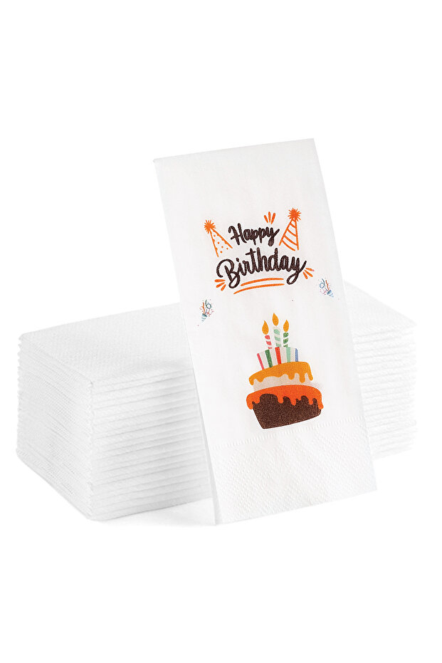 Happy Birthday Printed Presentation Napkin 20pcs
