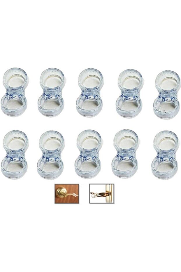 10 Adet Kapı Kol Stoperi Pencere Stoperi Şeffaf - 1