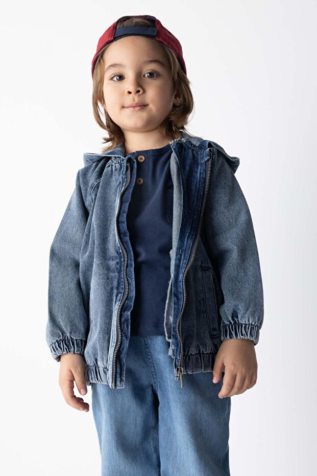 Baby Boy Hooded Jean Coat Z2714a223sp
