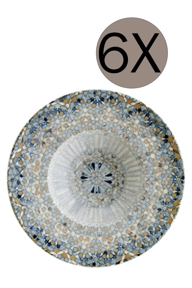 Luca Mosaic Pit Plate 28 cm 400 Cc S-Mt-Lucmzbnc28Ck Set of 6