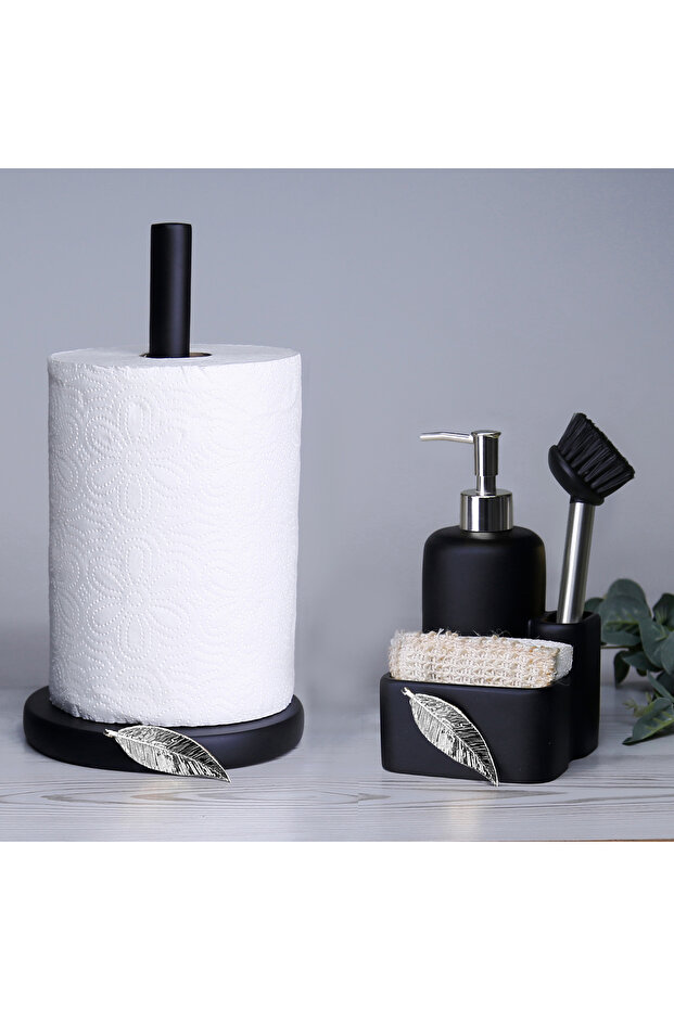 Leaf Kağıt Havluluk Siyah Gümüş - 3