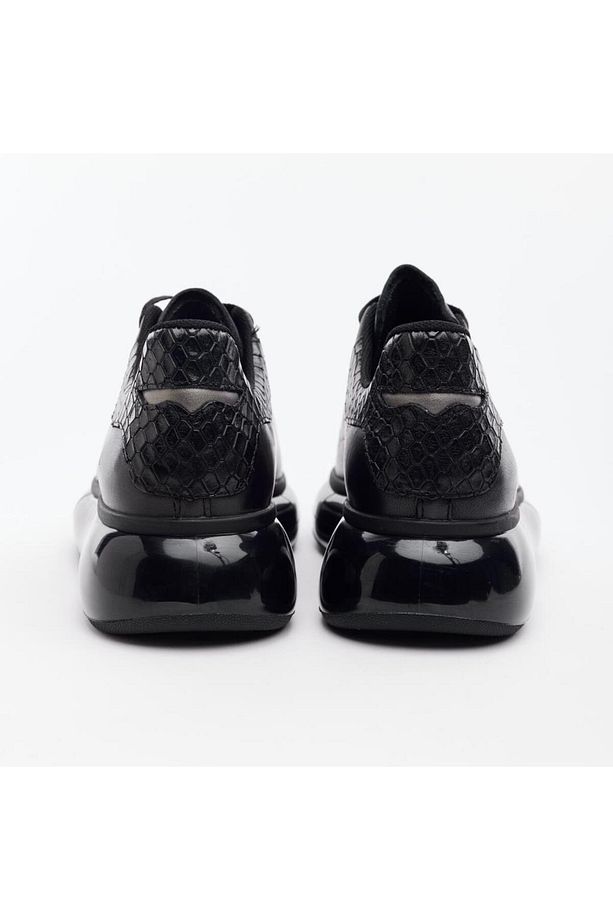 Yüksek Taban Hakiki Deri Erkek Sneaker - 4