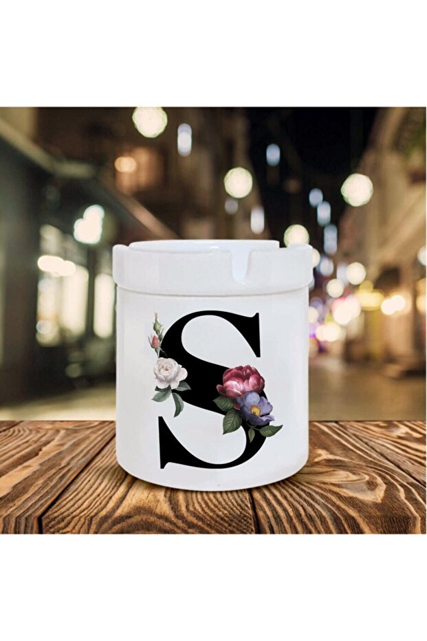 Ceramic Stylish Ashtray with Letter S