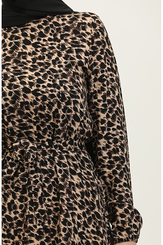 فستان فيسكوز بنقشة الفهد - 4