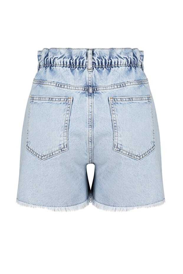 Açık Mavi Beli Lastikli Denim Şort TWOSS24SR00057 - 8