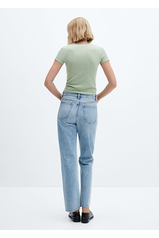 Kısa Kollu Triko Tişört - 4