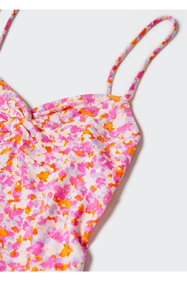 Desenli Kısa Elbise - 7