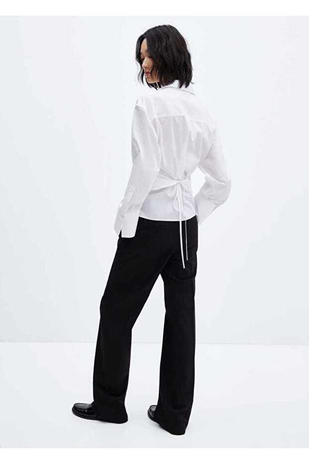 Pamuklu çapraz gömlek - 4