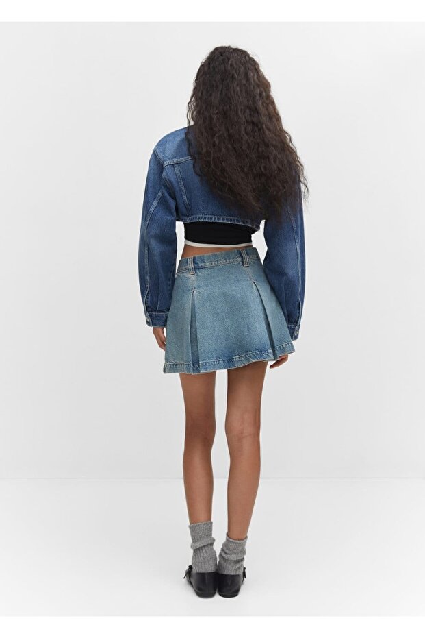 Pensli Denim Mini Etek - 4