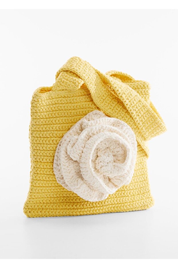 Çiçekli dantel çanta - 3